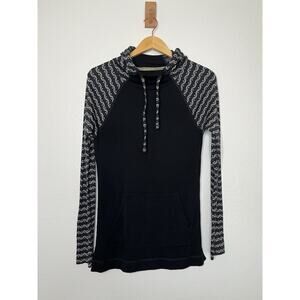 Smartwool Women's Thermal Merino Drape Neck Hoodie in Black Size Medium